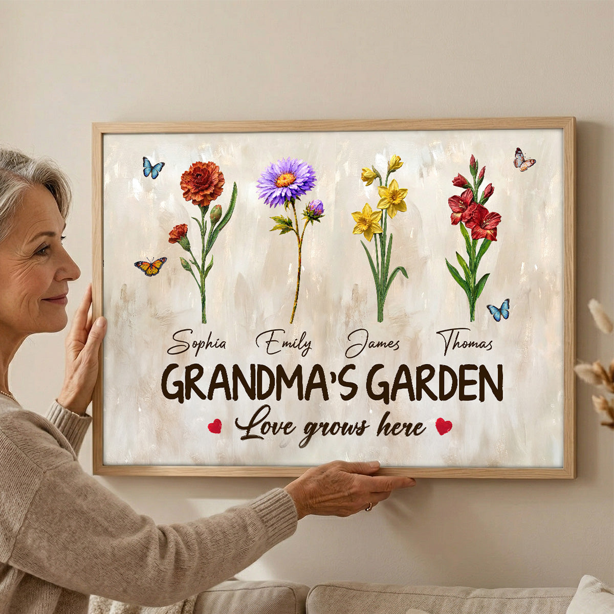 Endless Love Grandma's Garden Birth Month Flowers - Personalized Poster - Mother's Day Gift For Grandma, Mom