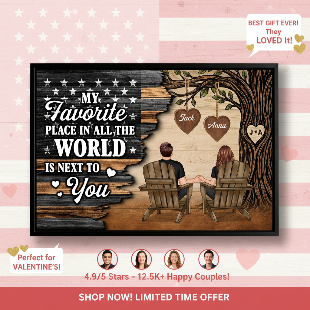 Forever Love Couple Under Tree Half Nation Flag - Personalized Poster - Valentine's Day Gift For Couple