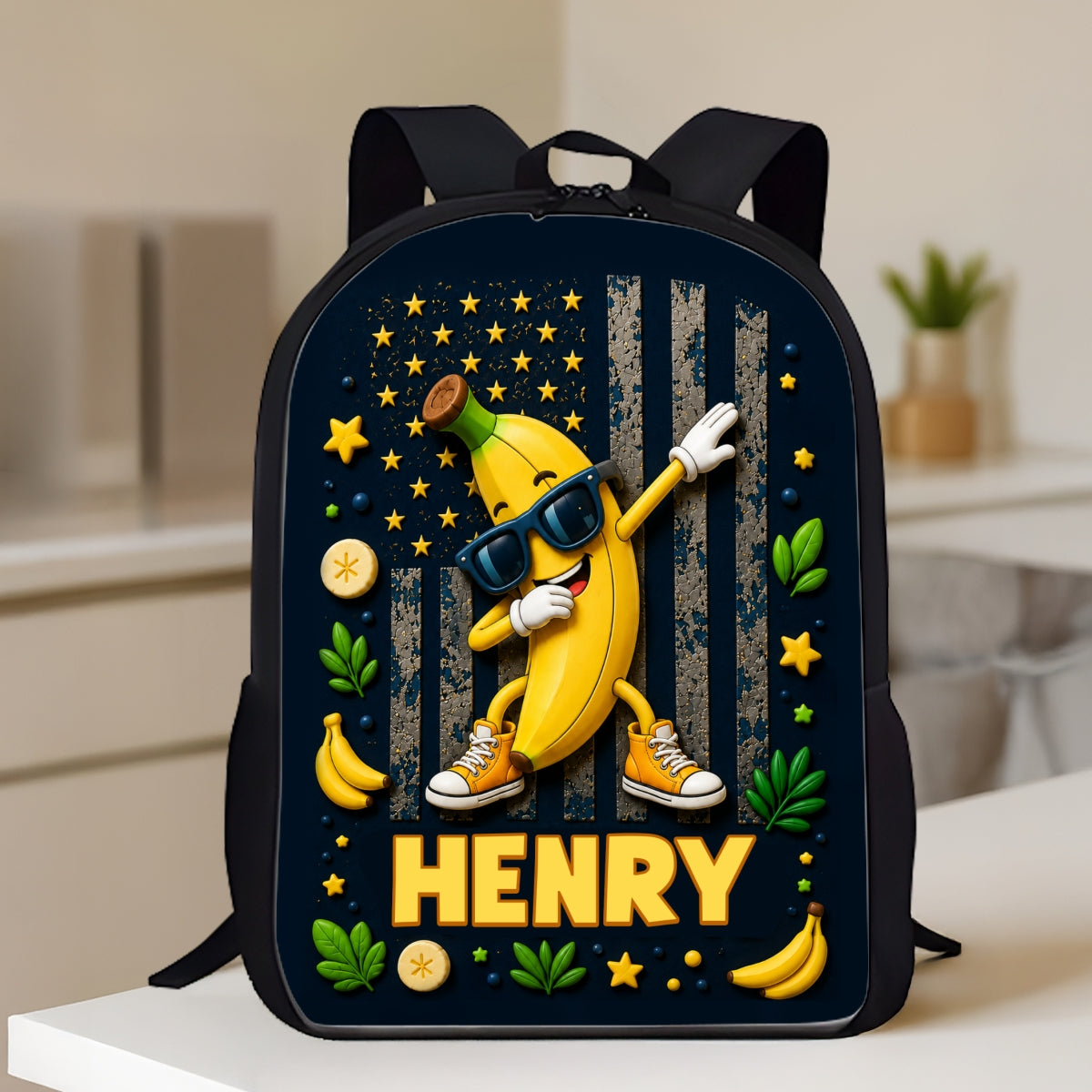 Cute Strawberry Banana - Personalized Backpack - Back To School Gift For Kids, Daughters, Sons, Grandkids