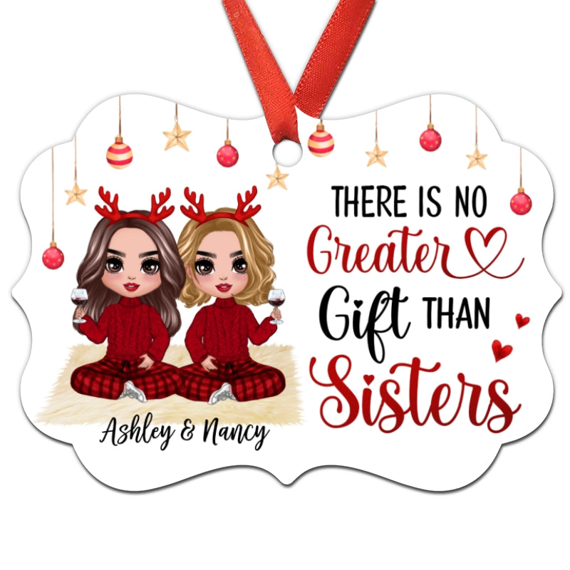 Christmas Doll Besties Sitting Personalized Christmas Ornament
