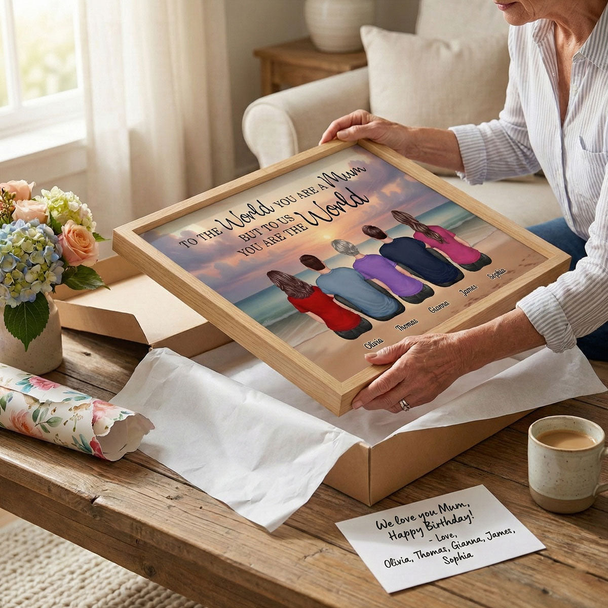 Beach Landscape To The World You Are A Mother - Personalised Poster - Gift For Mum