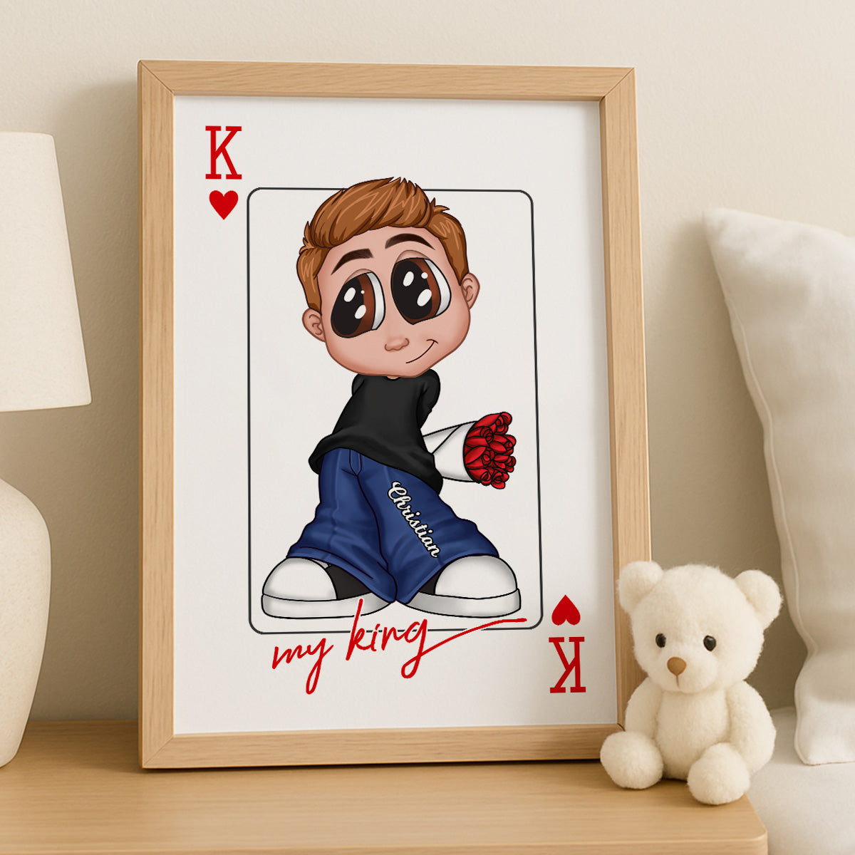 My King My Queen Y2K Couple - Personalized Poster - Valentine's Day Gift, Anniversary Gift For Him, For Her [Sold Individually]