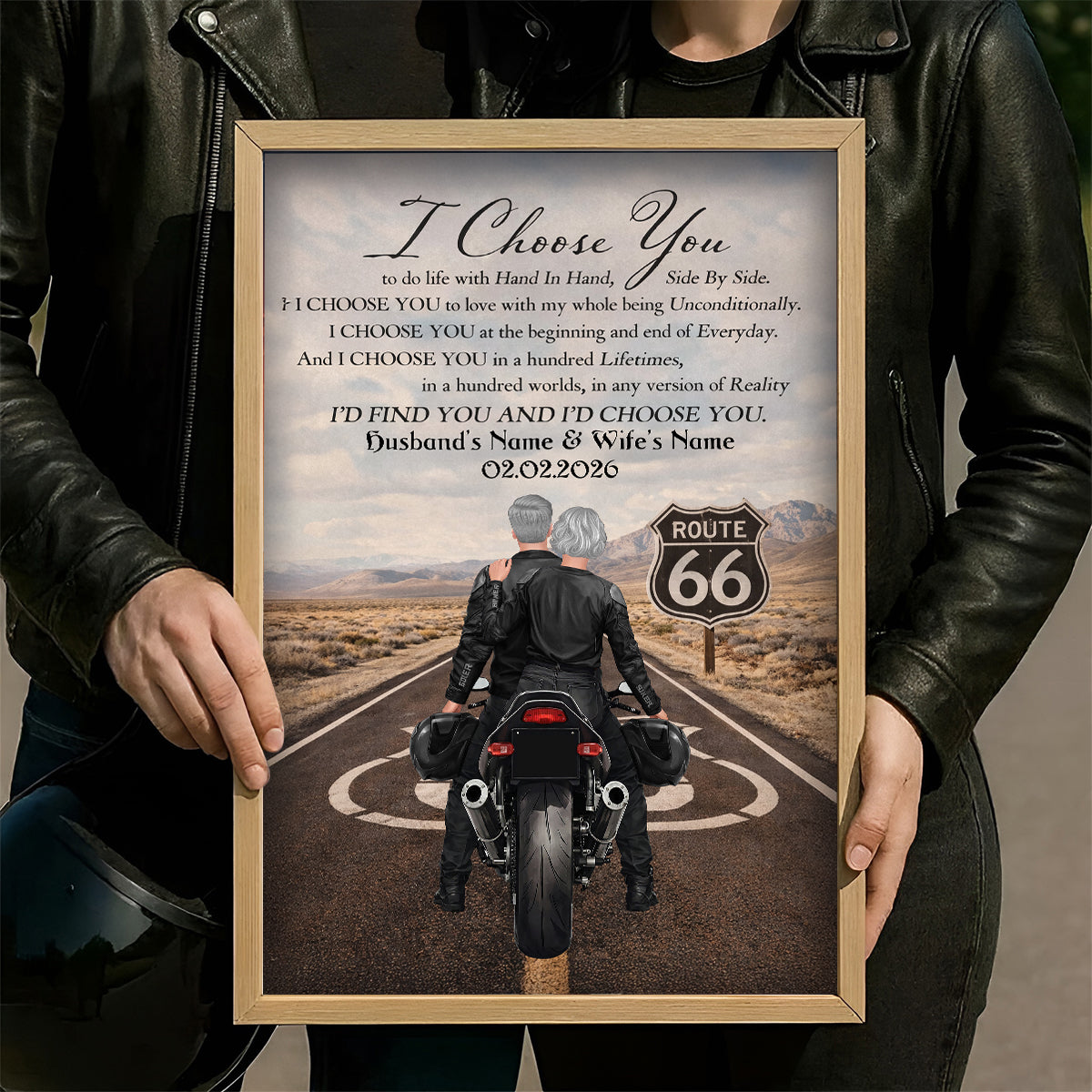 I Choose You Biker Couples - Personalized Poster - Sentimental Anniversary Gift for him, for her