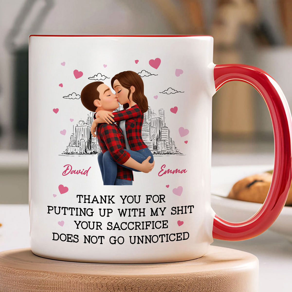 Thank You for Putting Up with My Sh*t - Personalized Mug - Funny Valentine's Day Gift for Her