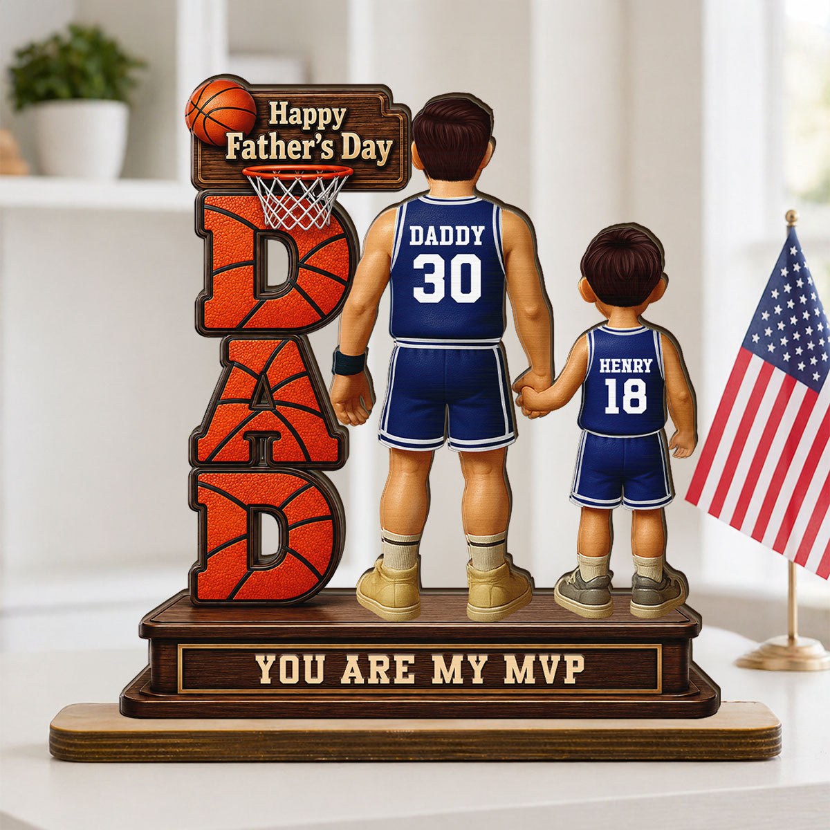 Basketball Dad Legend You Are Our MVP - Personalized 2-Layered Wooden Plaque -  Gift For Dad, Husband, Basketball Fans