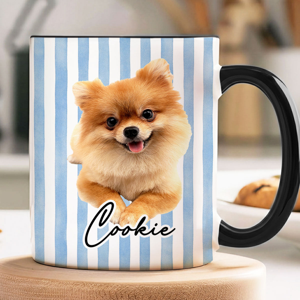 Pet With Classic Stripes Pattern Upload Photo - Personalized Mug - Gift For Dog Lovers, Cat Lovers