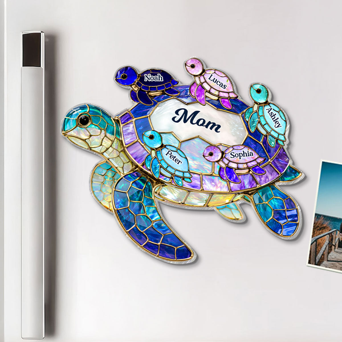 Mom Grandma Sea Turtle - Personalized Acrylic Fridge Magnet - Mother's Day Gift for Her