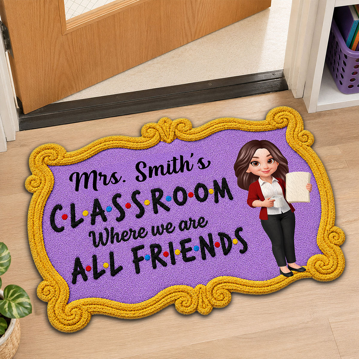 Friendly Teacher - Personalized Doormat - Back To School, Classroom Decor