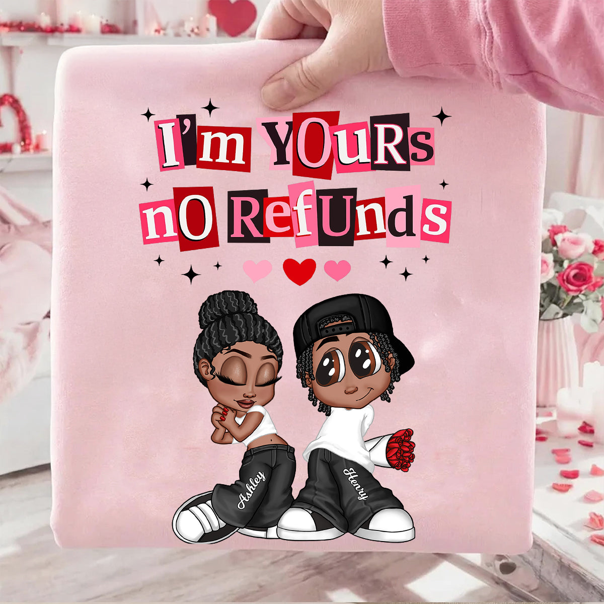Y2K Couple I'm Yours No Refund - Personalized Shirt - Funny Valentine's Day Gift for Him, for Her, Matching Couple Shirts