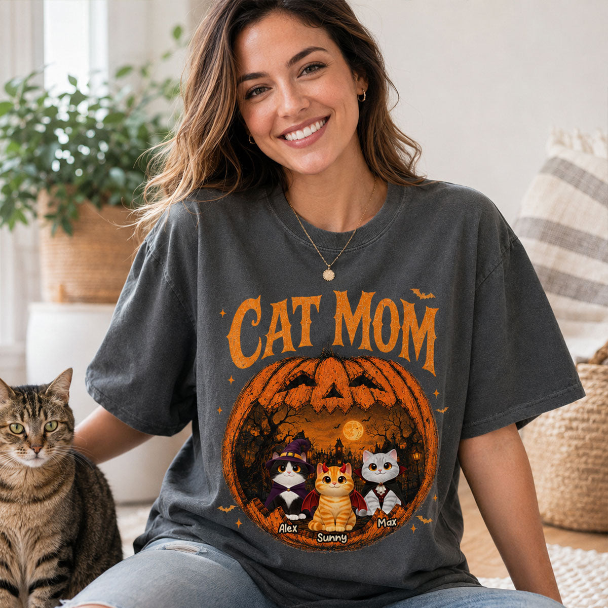 Trending Pumpkin Cats - Personalized Shirt - Halloween Gift For Cat Lovers