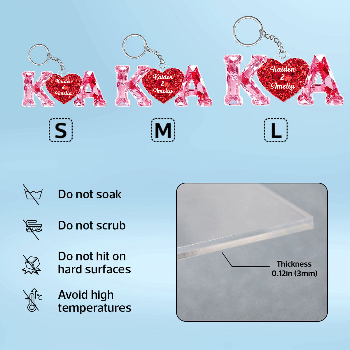 Couple Love Initial - Personalized Acrylic Keychain - Sentimental Anniversary, Valentine's Day Gift for her, for him