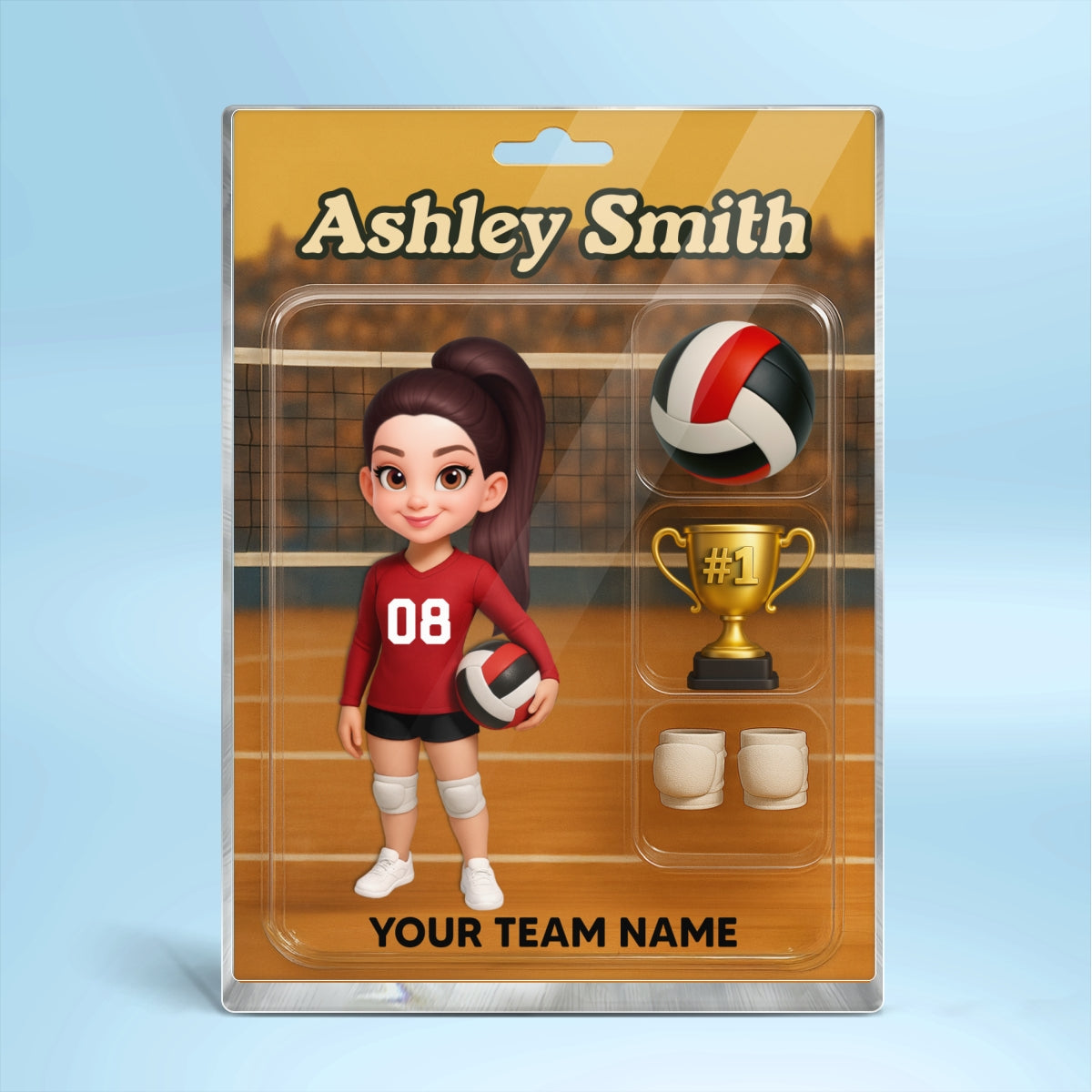 3D Effect Volleyball Player Custom Figure Style - Personalized Acrylic Block Plaque - Unique Christmas Gift For Volleyball Players, Granddaughter, Daughter