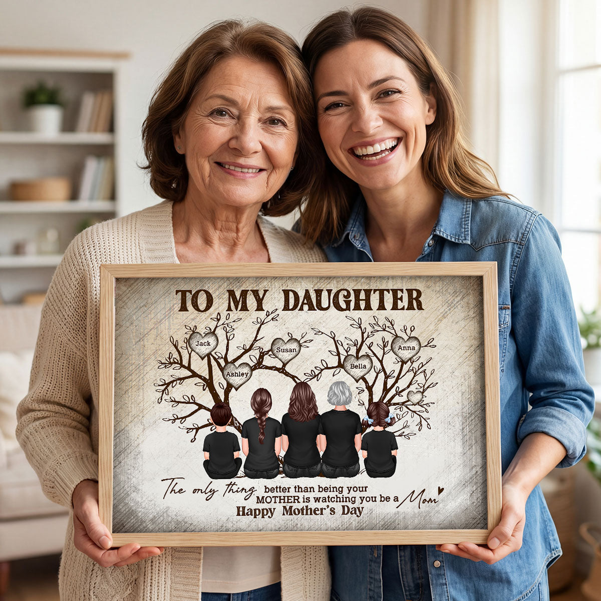 To My Daughter From Happy Mother's Day Tree Of Life - Personalized Poster - Mother's Day Gift For Daughter