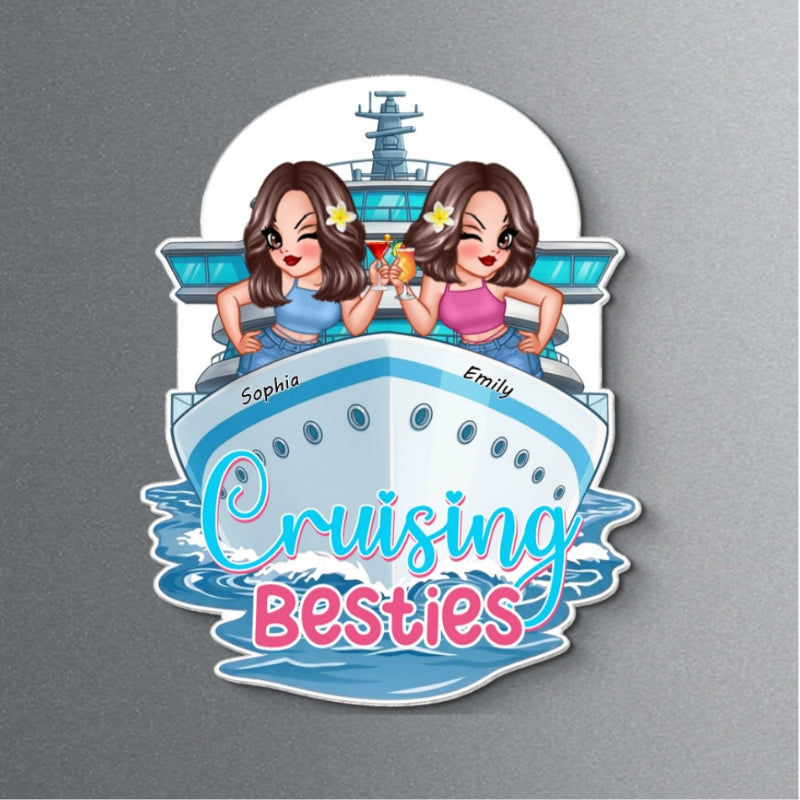 Girl Cruise Trip Pretty Women On Cruise - Personalized Cruise Ship Door Magnet - Girl Cruise Trip Keepsake