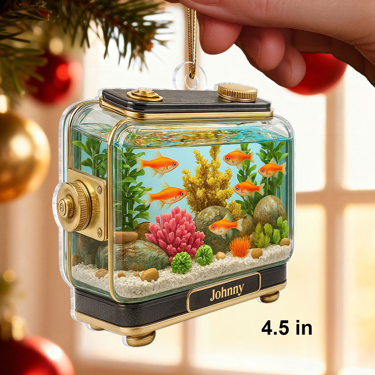 Retro Aquarium Fish Tank - Personalized Acrylic Ornament - Christmas Decor Gift for Fish Lovers, Gift for Office, Home Decor 2025