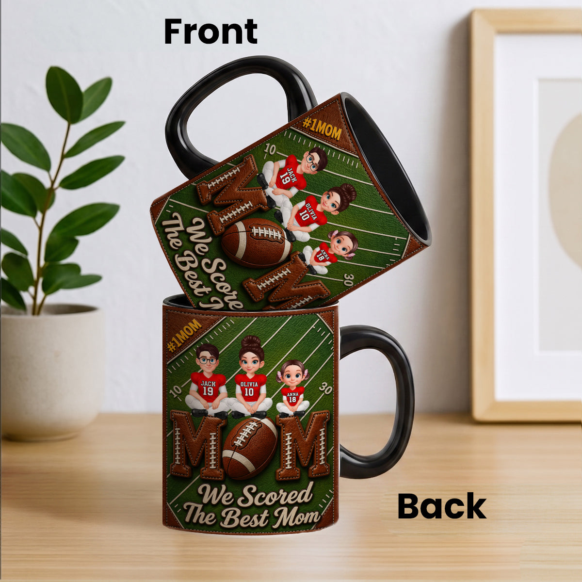 We Scored the Best Football Mom - Personalized Mug - Mother's Day Gift for Mom, Wife