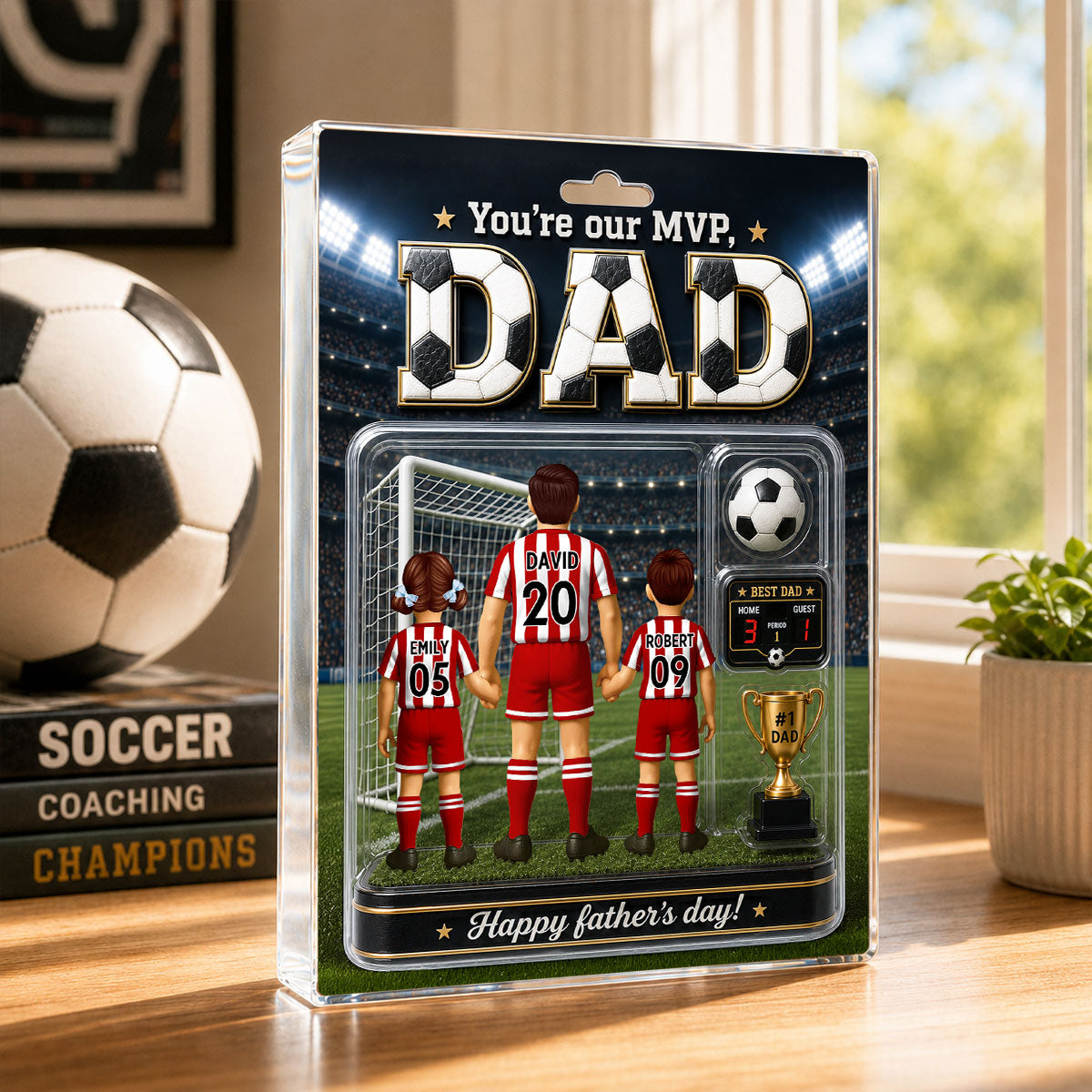 You Are Our MVP Soccer Dad, Custom Action Figure - Personalized Acrylic Block Plaque -  Gift for Dad, Husband