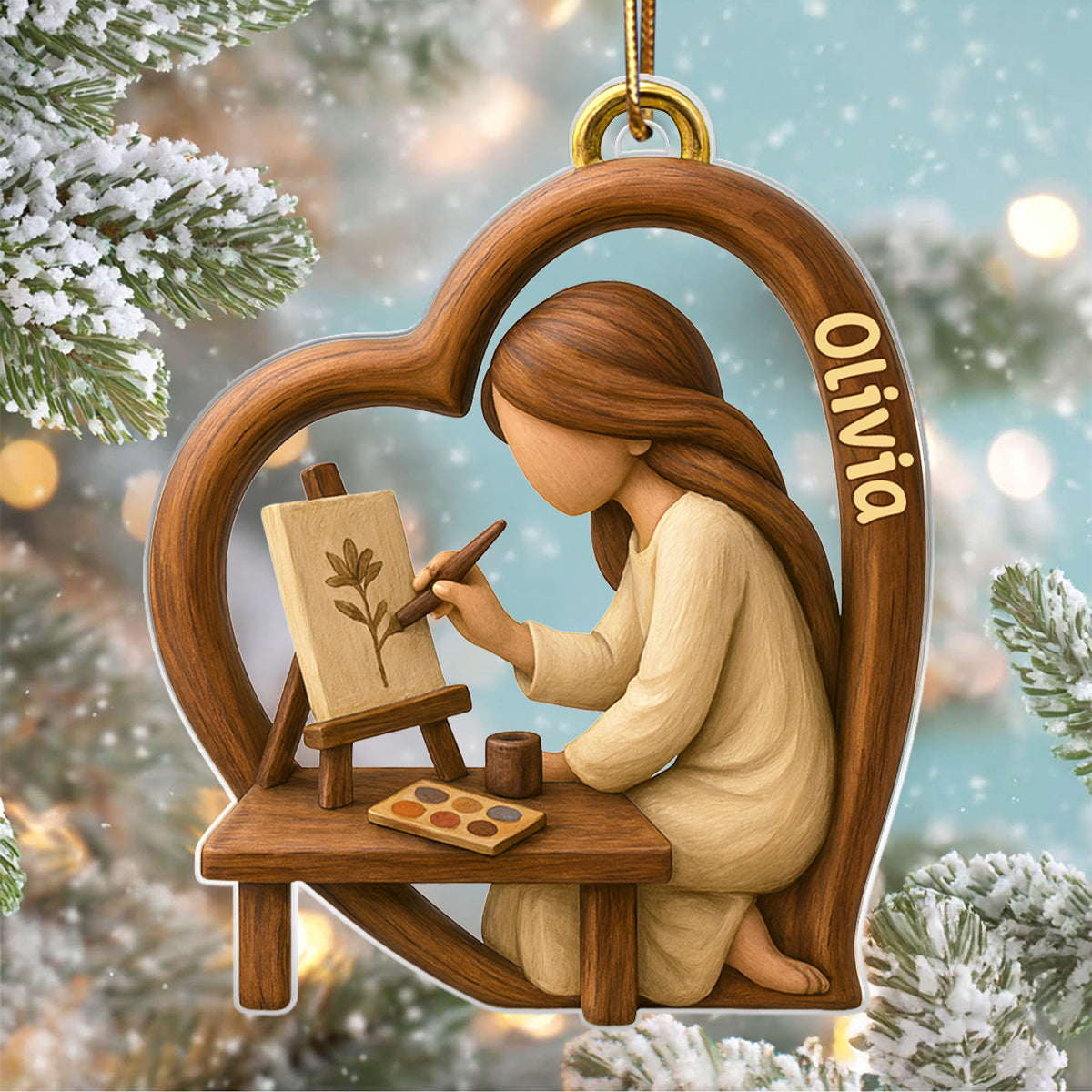 Where Colors Speak Louder Than Words – Personalized Acrylic Ornament – Inspiring Christmas Gift for Artists