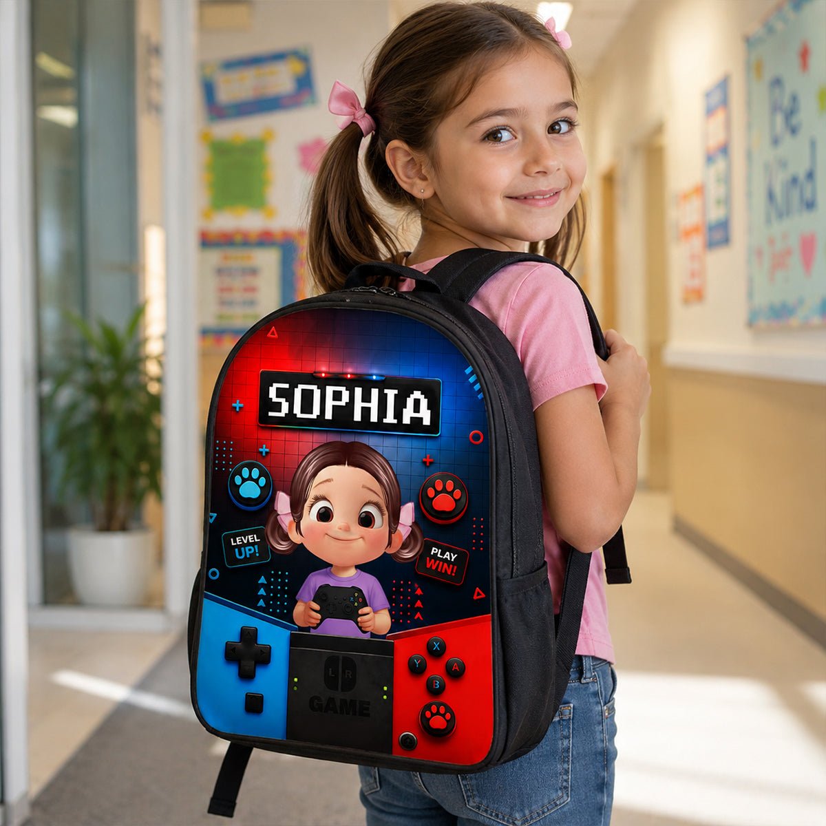 Gamer Boys Girls - Personalized Backpack - Back to School Backpack for Kids