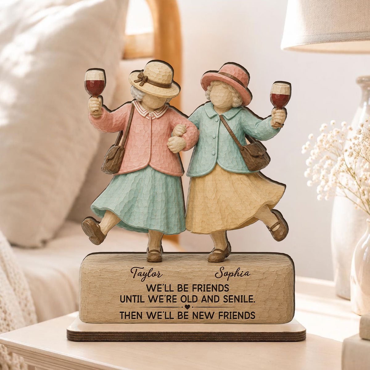 Funny We'll Be Friends - Personalized 2 Layered Wooden Plaque - Gift For Besties, Best Friends