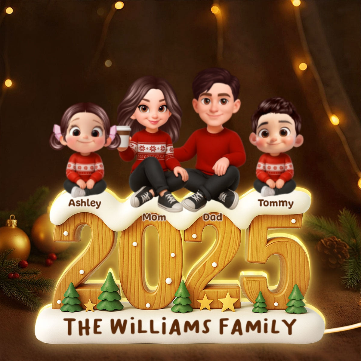 Family Togetherness 2025 - Personalized Light Box - Heartwarming Festive Christmas Decor