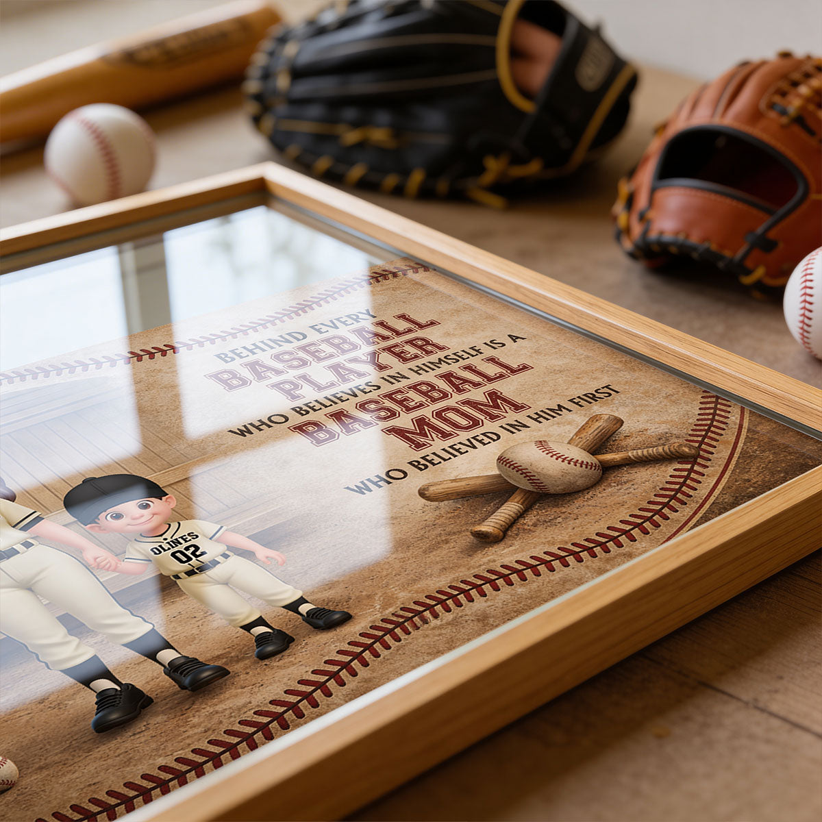 Behind Every Baseball Player Is A Baseball Mom - Personalized Poster - Mother's Day Gift For Baseball Mom