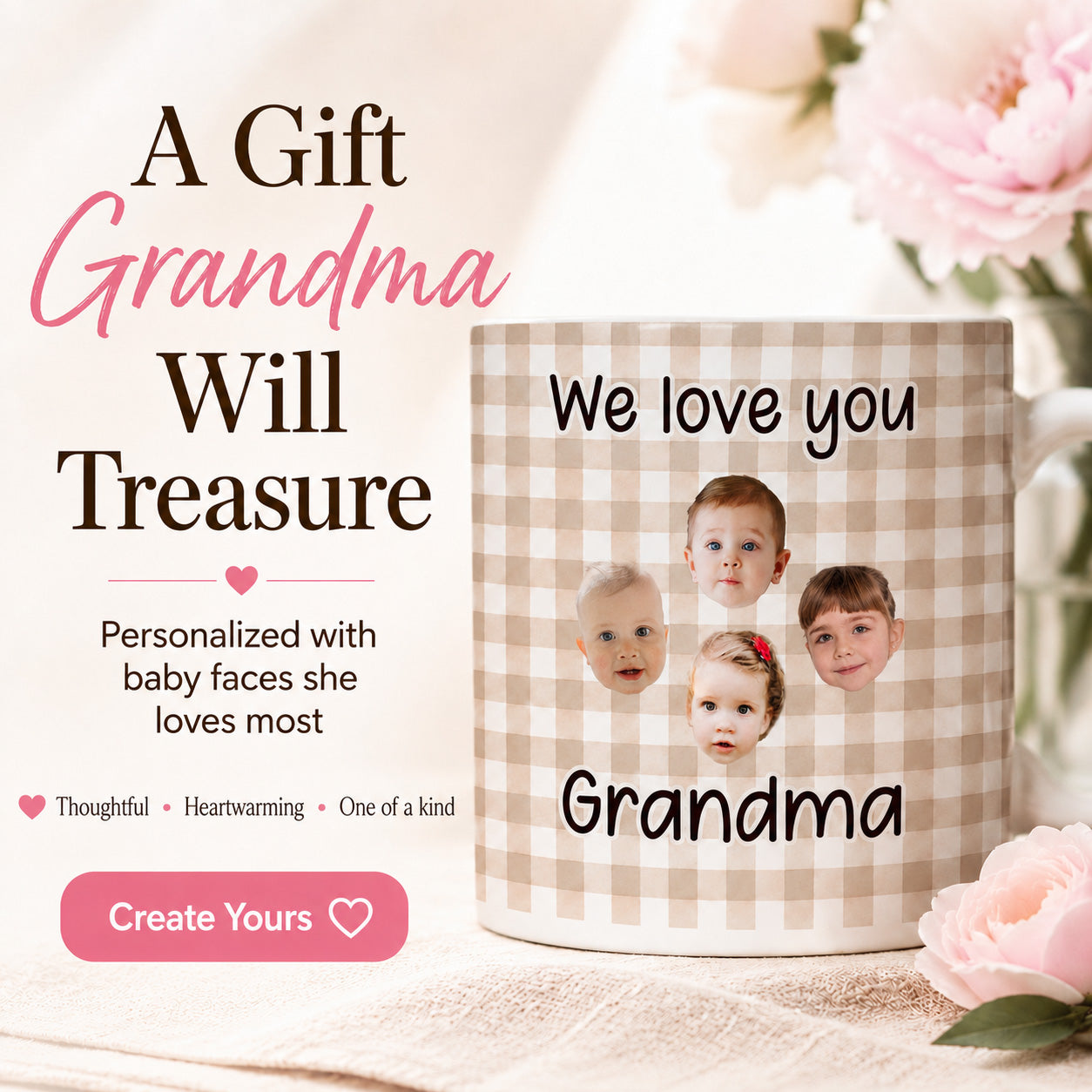 Custom Baby Face - Personalized Mug - First Time Grandparents Gift
