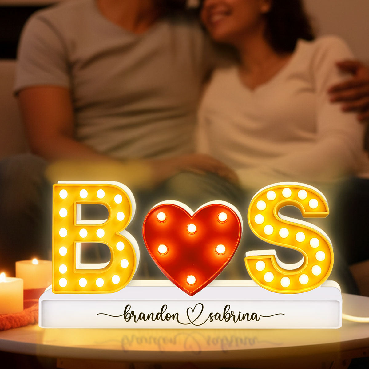 Eternal Love Couple Initials - Personalized Light Box - Heartfelt Valentine's Day Gift, Anniversary Gift For Couple, For Him, For Her