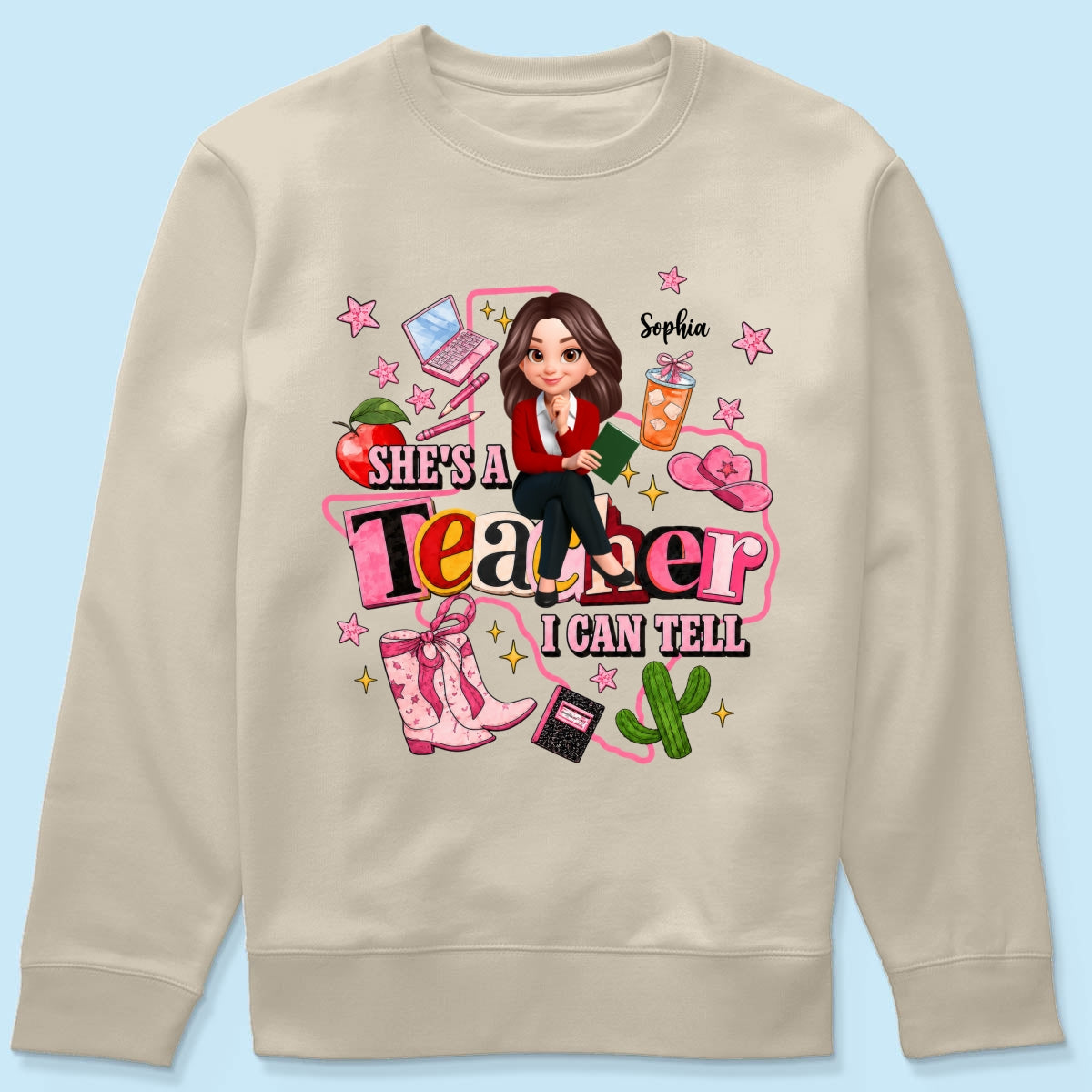 She Is A Teacher I Can Tell - Personalized Shirt - Western Teacher, Texas Teacher