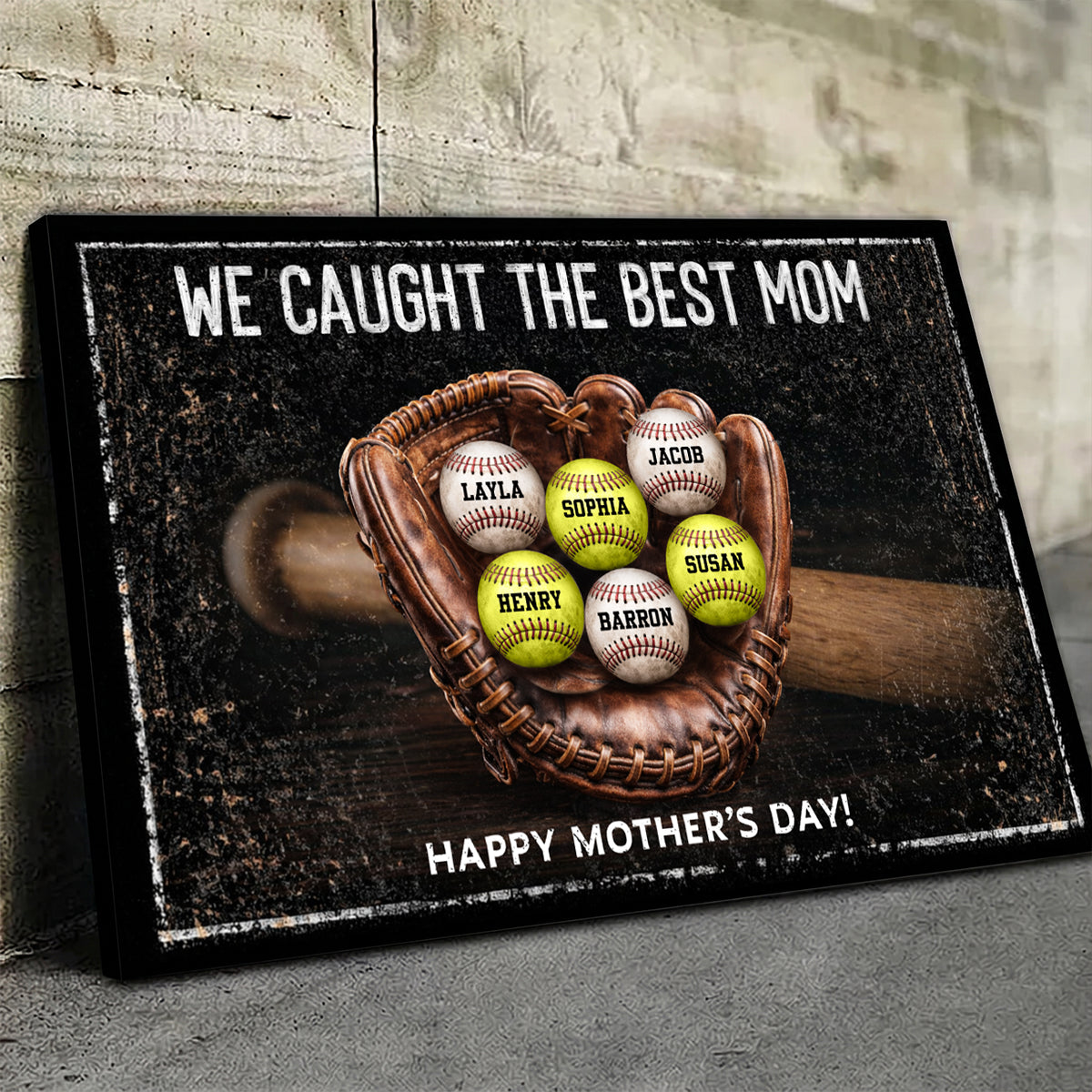 We Caught The Best Mom Dad Grandparents - Personalized Canvas - Heartfelt Gift for Her, for Him