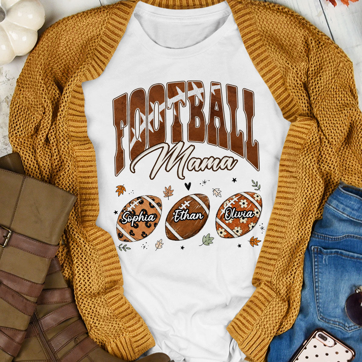 Trending Football Grandma Fall Season - Personalized Shirt - Gift For Grandmas, Moms