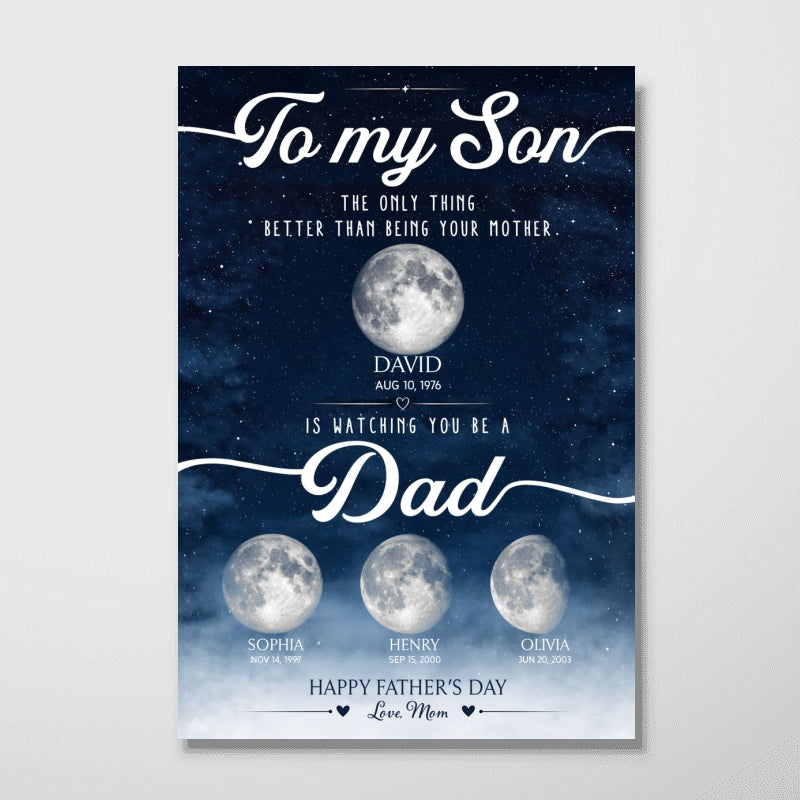 The Only Thing Better Custom Moon Phase by Date - Personalized Poster - Father's Day Gift for Son