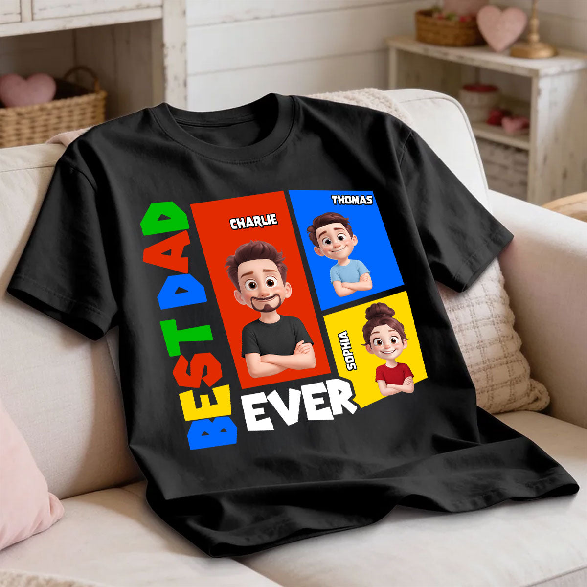 Best Dad Ever Arcade Theme - Personalized Shirt - Heartfelt Gift For Dad, Grandpa, Husband