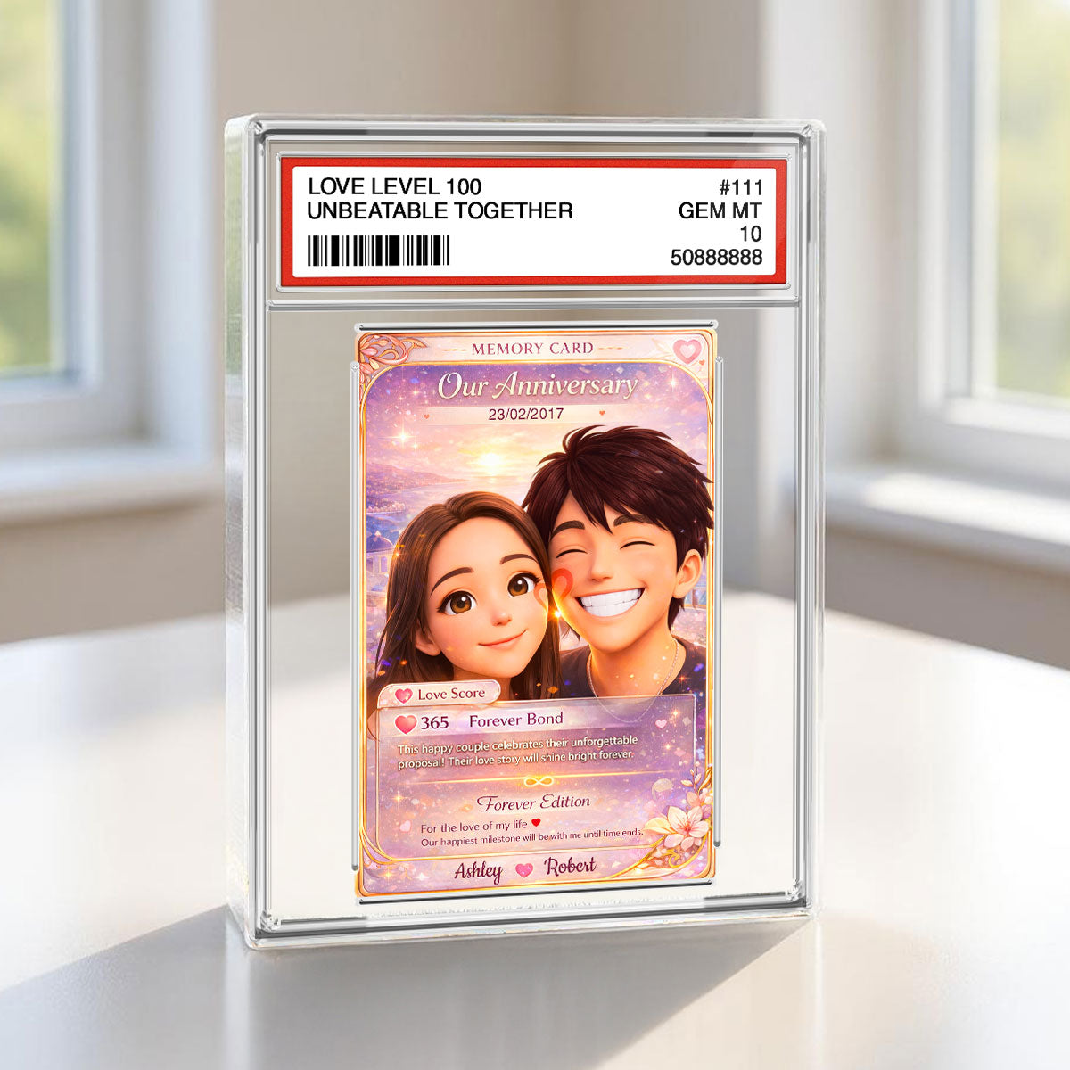 Love Memory Card For Couple - Personalized Rectangle Acrylic Block Plaque - Valentine's Gift For Him, For Her, For Couple