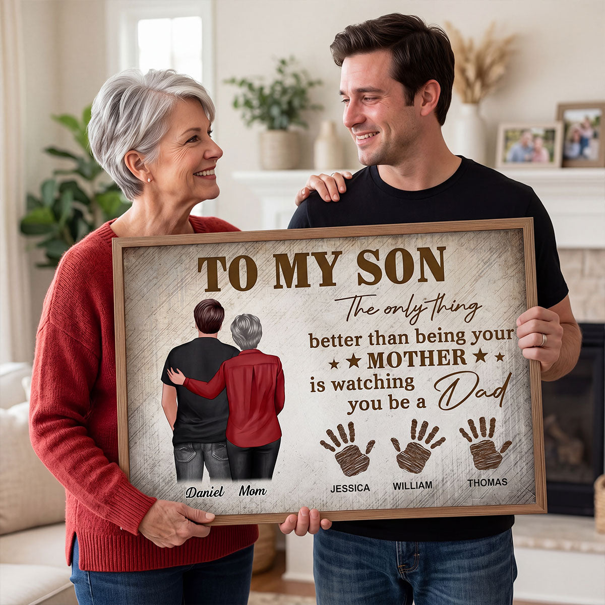 Retro Vintage To My Son Watching You Be A Dad - Personalized Poster - Father's Day Gift For Son