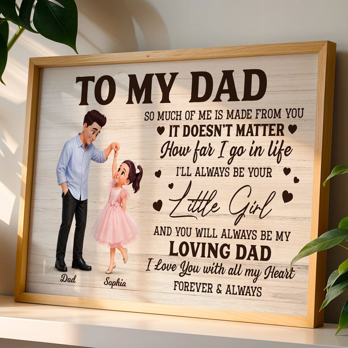 To My Dad I'll Always Be Your Little Girl Father Daughter Dance - Personalized Poster - Father's Day Gift For Dad, Husband