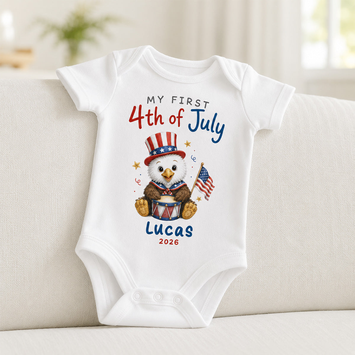 My First 4th Of July - Personalized Baby Apparel - 4th Of July Keepsake For Baby