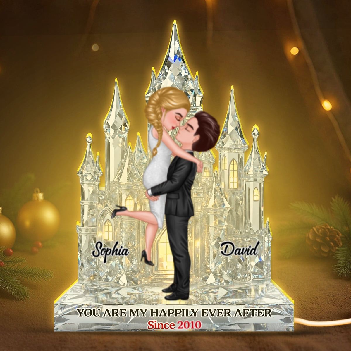 You Are My Happily Ever After Crystal Effect - Personalized Light Box - Gift for Couple, for Her, for Him