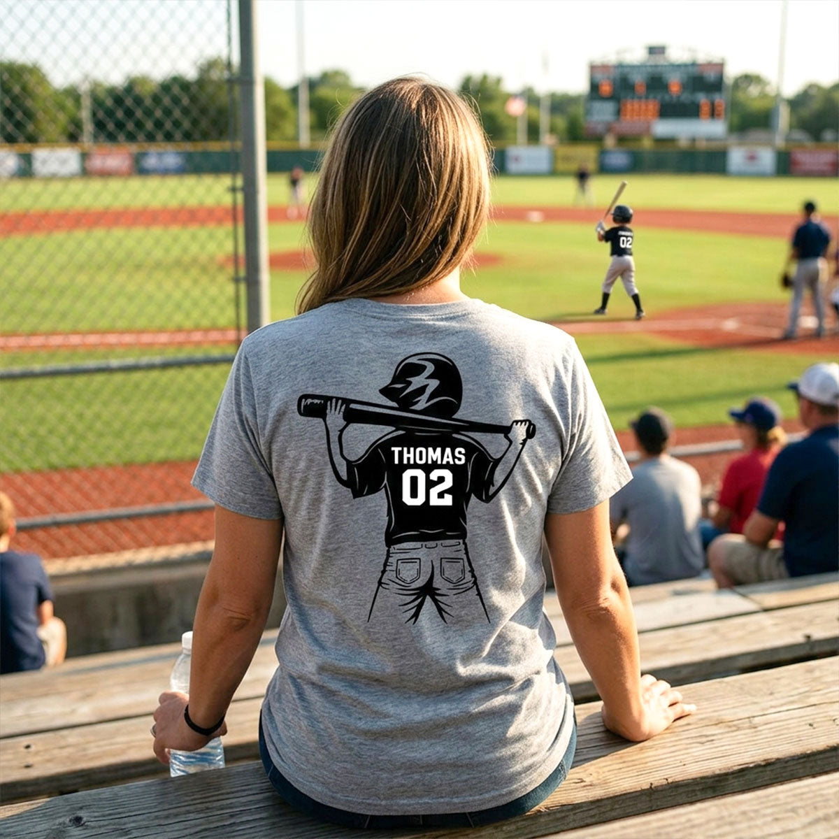 Baseball Mom Grandma - Personalized Double Sided Shirt - Game Day Baseball Little League