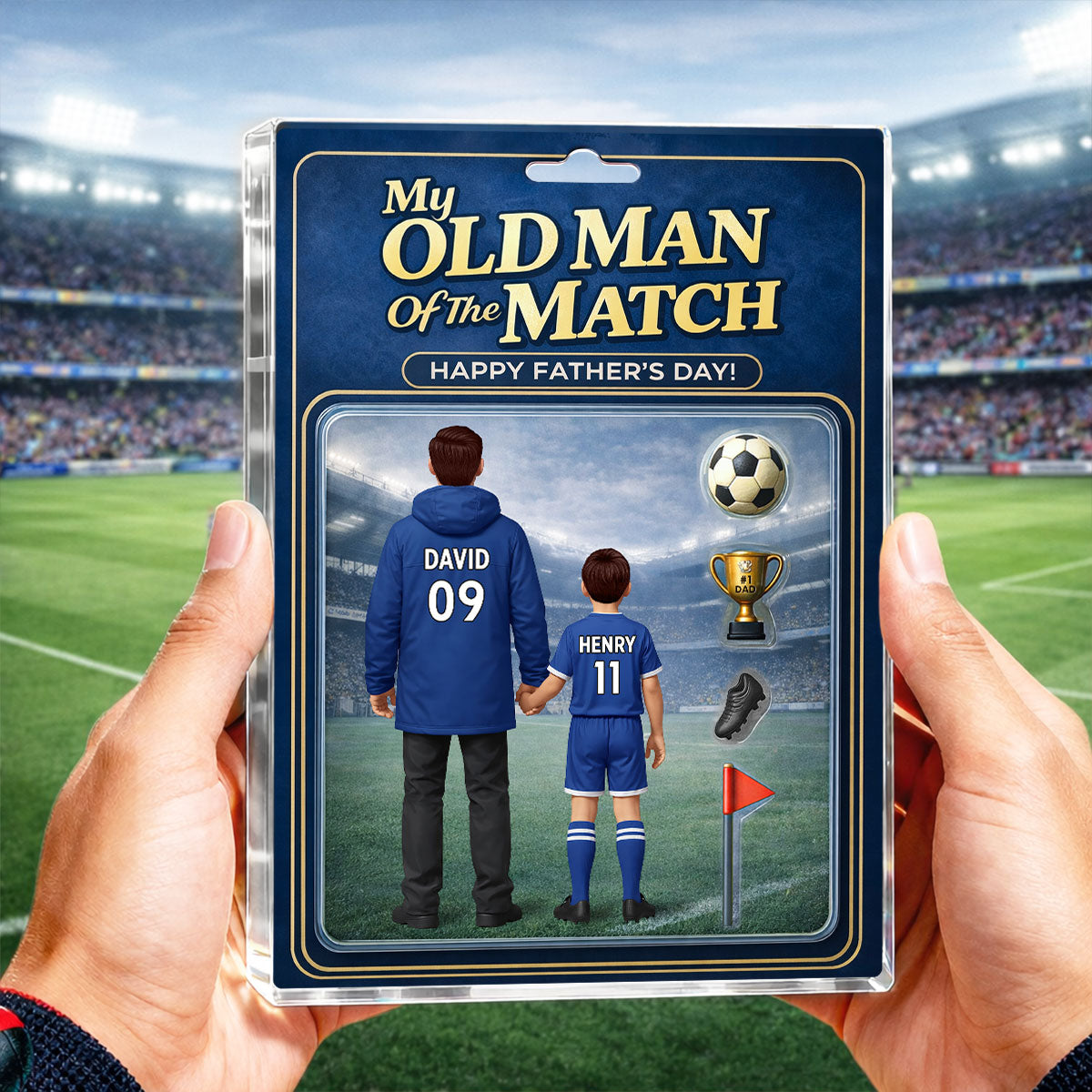 My Old Man Of The Match - Personalised Acrylic Block Plaque - UK  Gift For Football Dad