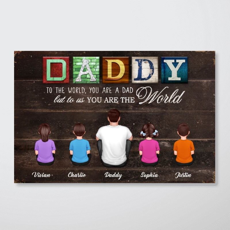 Daddy Letters To The World Personalized Poster