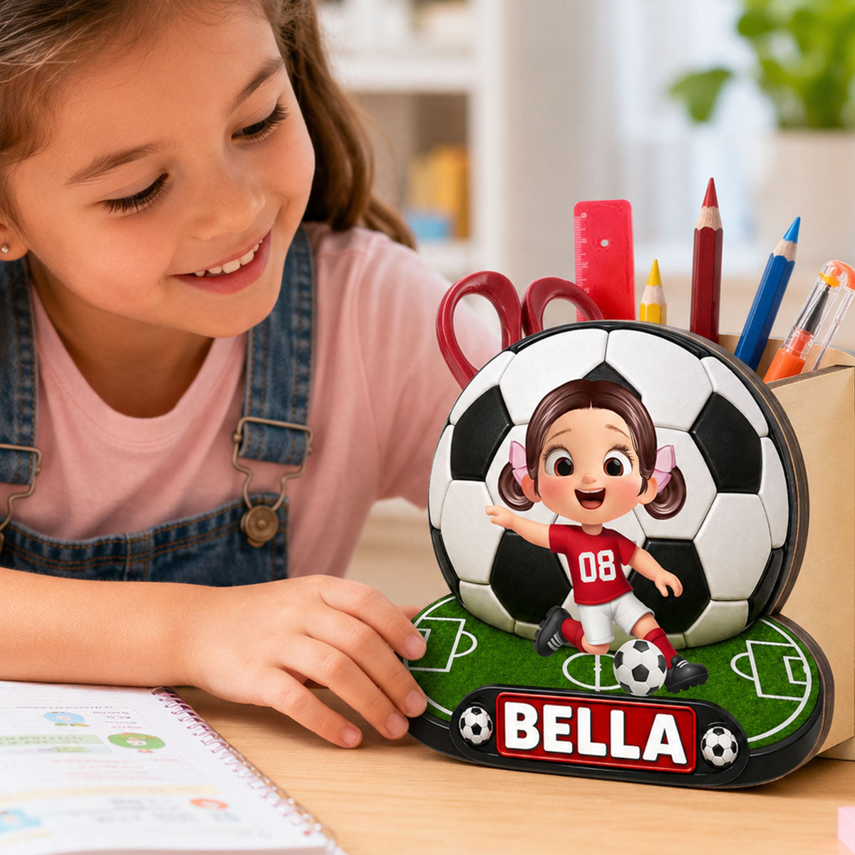 Trending Soccer Kids - Personalized Pencil Holder - Back To School Gift For Kid, Girl, Boy