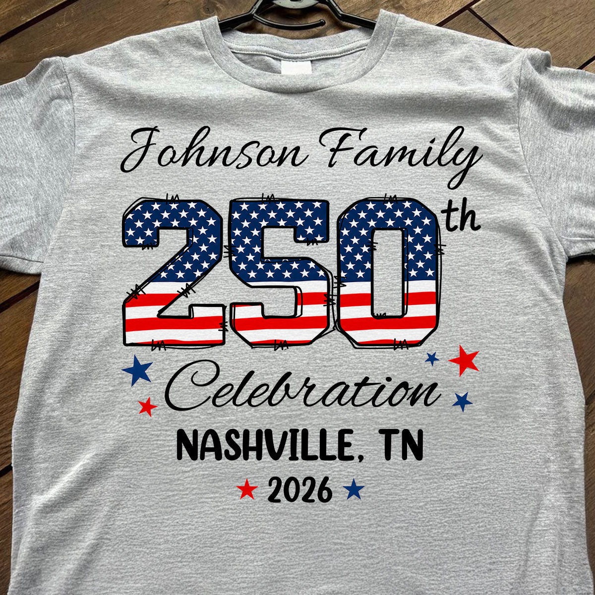 America 250th Anniversary 250 Years Of Freedom 1776 - 2026 - Personalized Shirt - Family Matching Shirt, Patriotic Crew Shirt