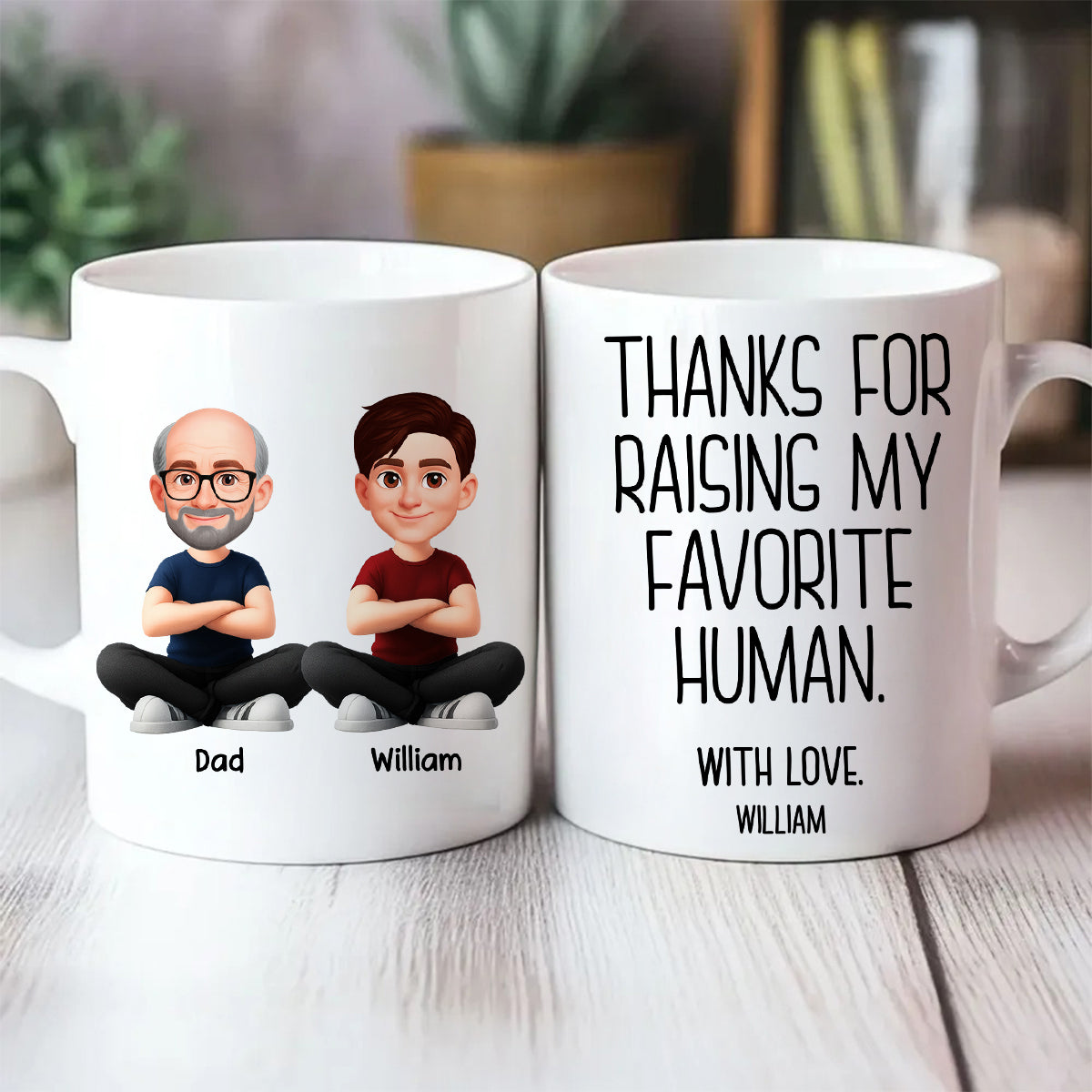 Thanks for Raising My Favorite Human - Personalized Mug - Christmas Gift for Mother-in-Law, Father-in-Law