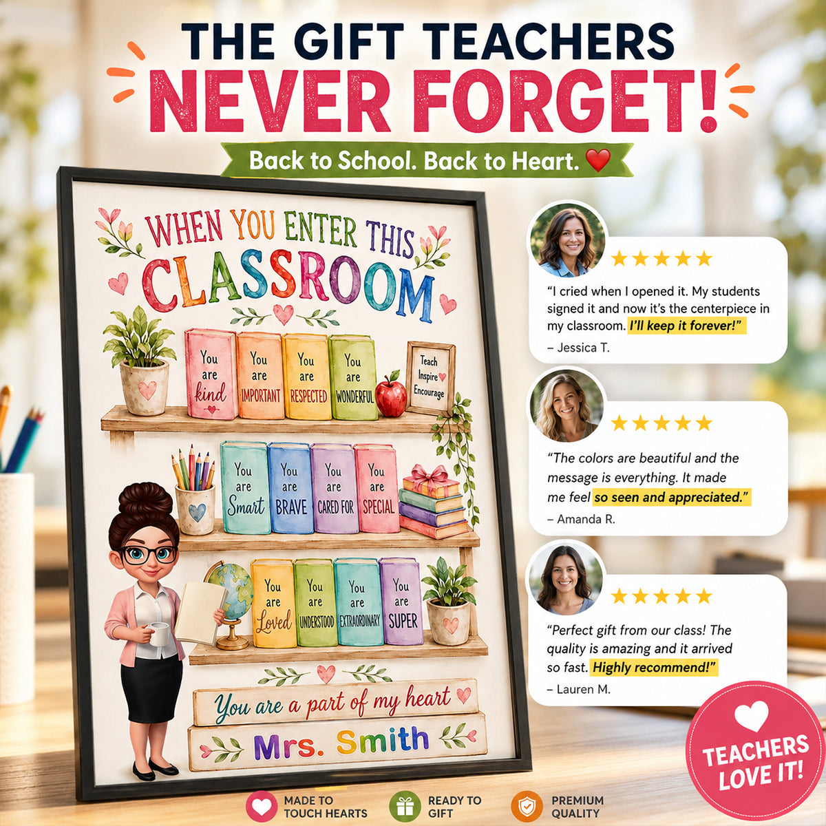 When You Enter This Classroom - Personalized Poster - Back to School Gift for Teacher, Teacher Affirmation Decor