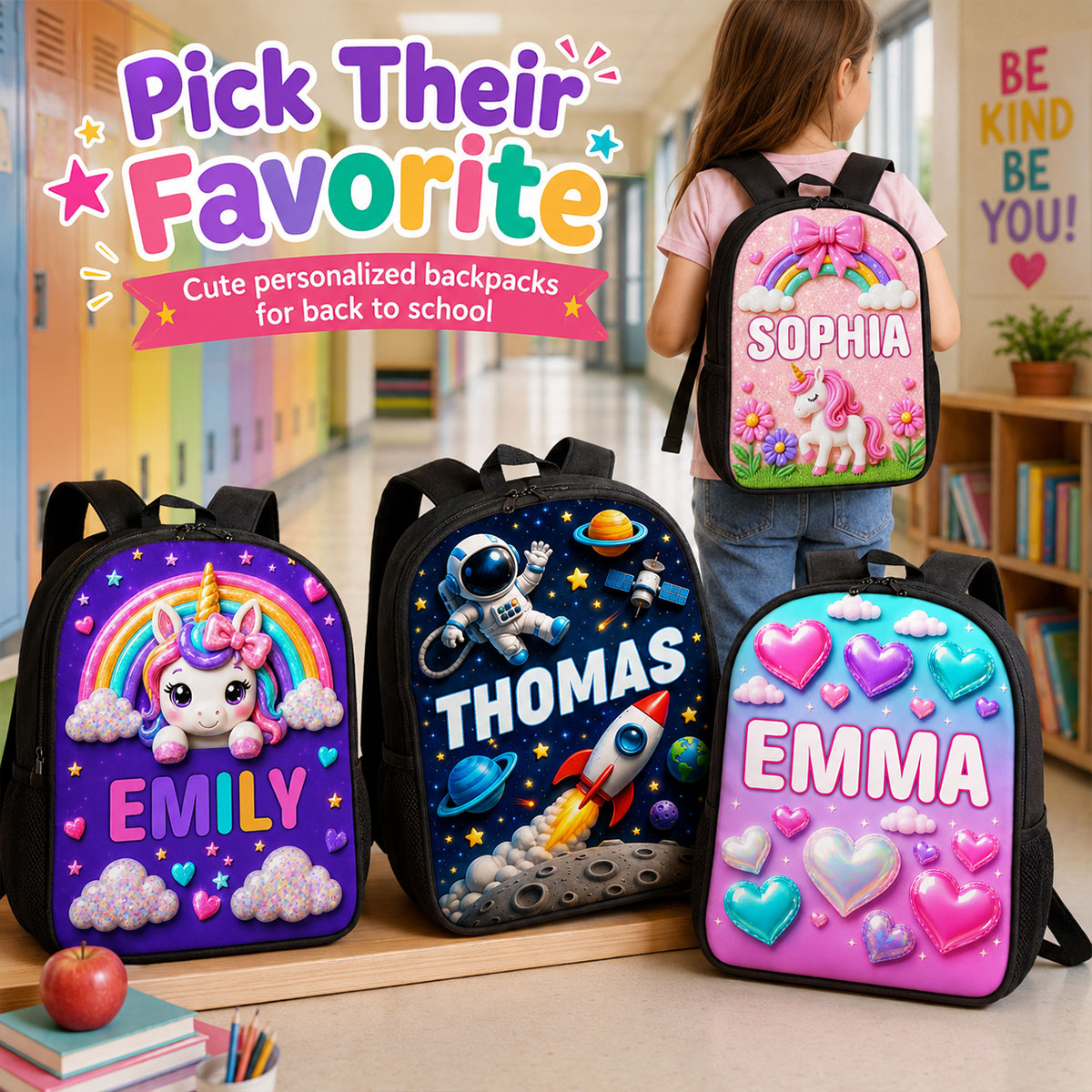 Magical Backpack For Kids - Personalized Backpack - Back to School Gift for Kids, Boys, Girls