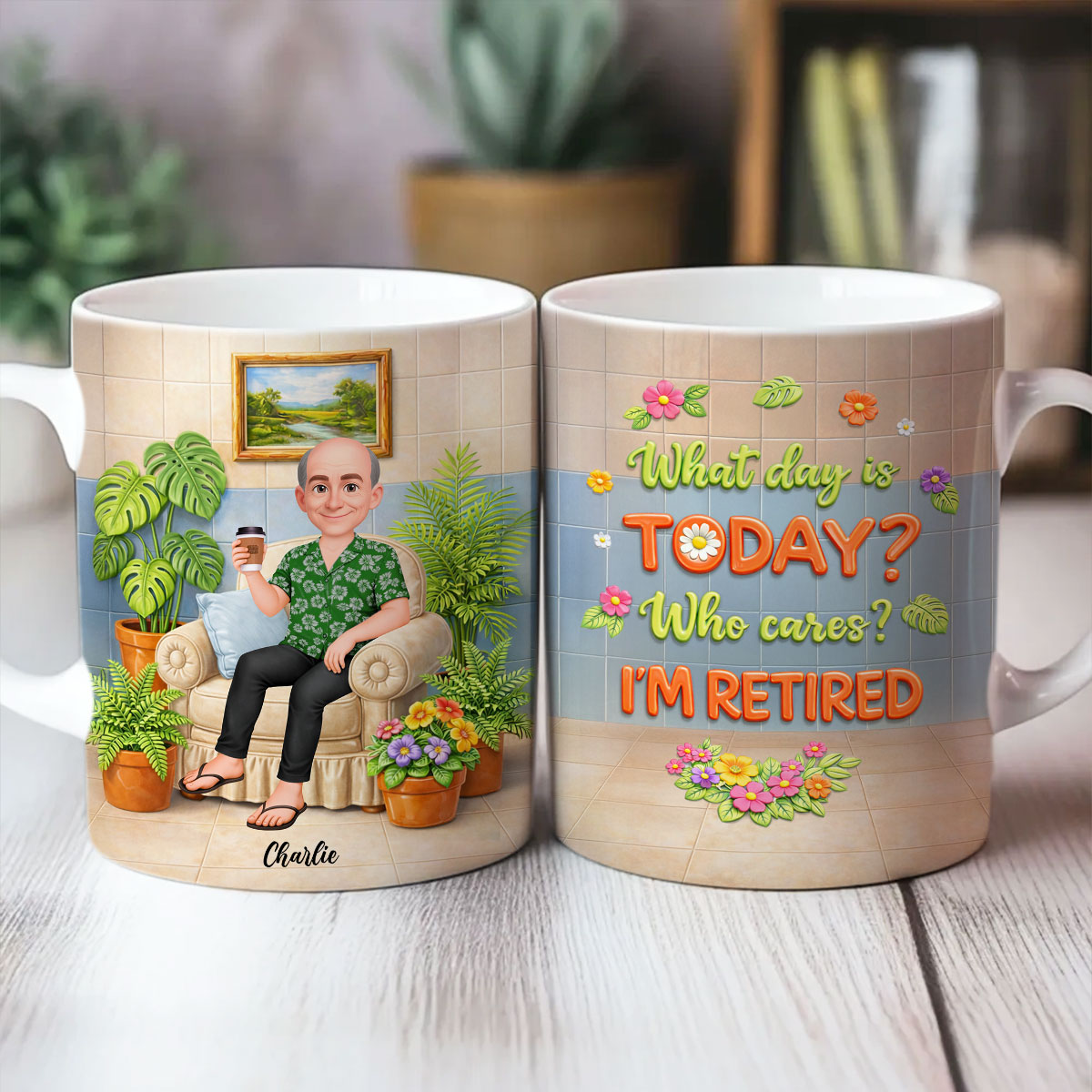 What Day Is Today? Who Cares? I'm Retired - Personalized Mug - Gift For Grandma, Grandpa, Mom, Dad