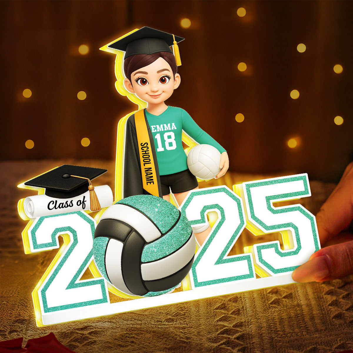 Senior Volleyball Player Graduation - Personalized Light Box - Christmas Gift Graduation Gift