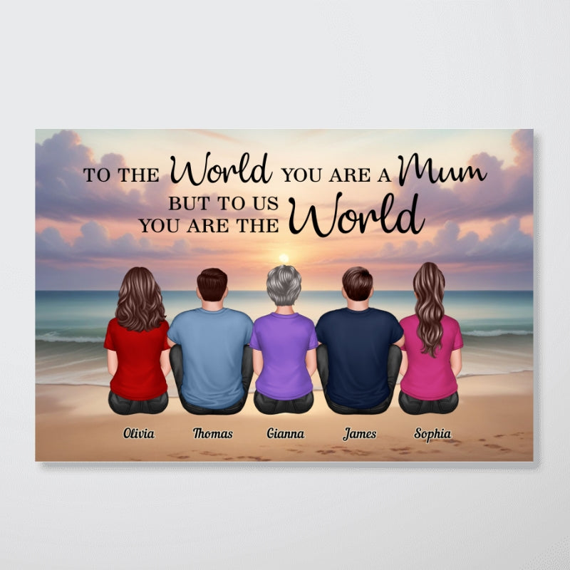 Beach Landscape To The World You Are A Mother - Personalised Poster - Gift For Mum
