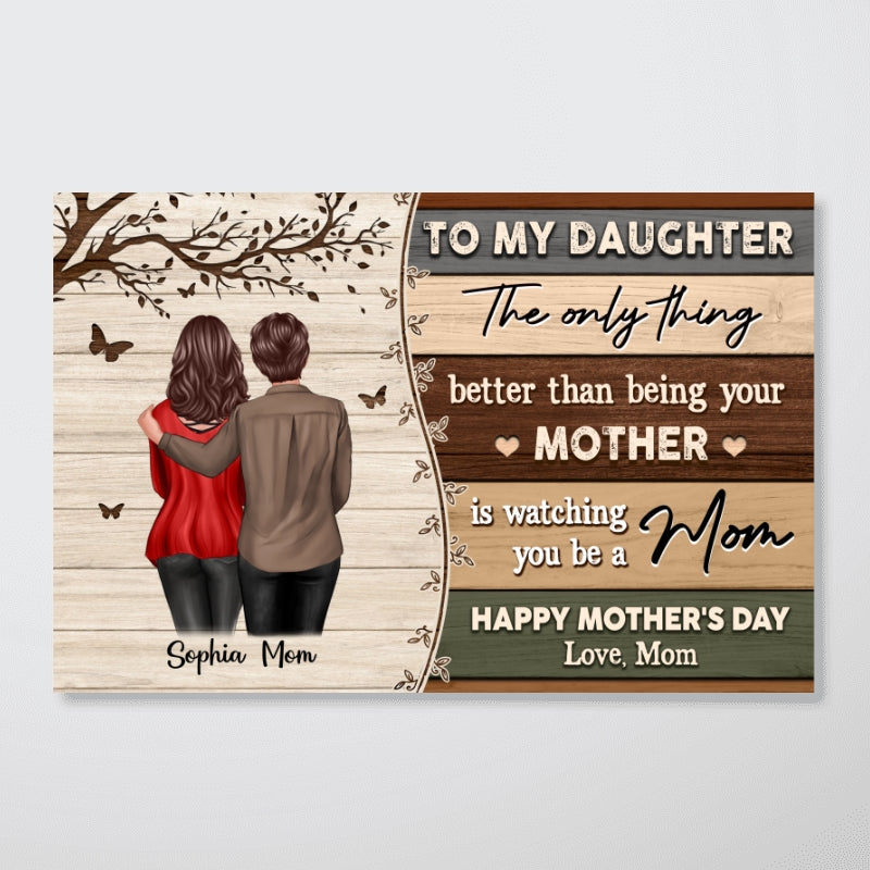 Vintage To My Daughter From Mom Happy Mother's Day - Personalized Poster - Heartfelt Mother's Day Gift For Daughter